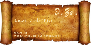 Daczi Zsófia névjegykártya